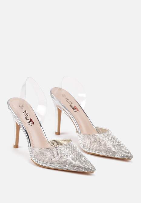 Srebrne Transparentne Szpilki z Błyszczącymi Cyrkoniami Verichelle