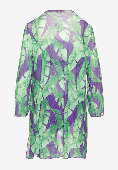 Fioletowo-Zielone Bikini Majtki Figi Biustonosz i Siateczkowa Narzutka Folanisse