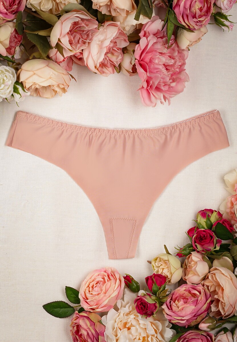 Różowe Elastyczne Majtki o Fasonie Stringów Casandia