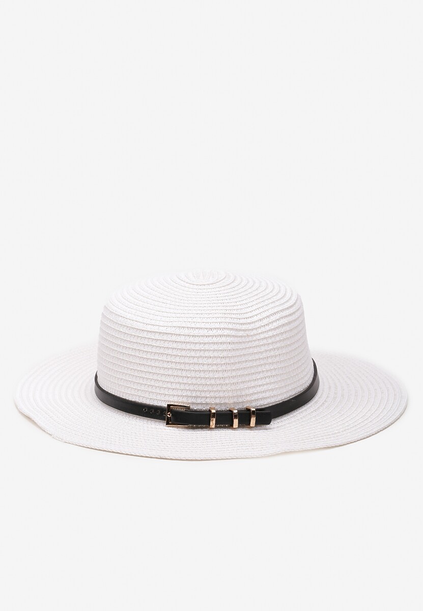 Jasnobeżowy Kapelusz z Plecionki z Paskiem i Szerokim Rondem Aspicaia