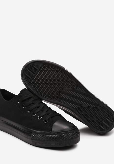 Czarne Klasyczne Trampki Przed Kostkę Xarosa