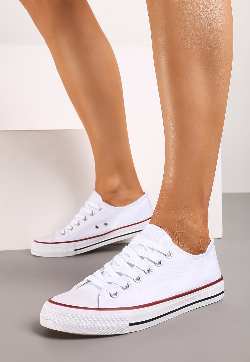 Białe Klasyczne Trampki z Niską Cholewką Darling Tyrel