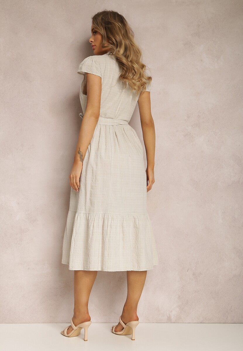 Jasnobeżowa Sukienka Theophosyne