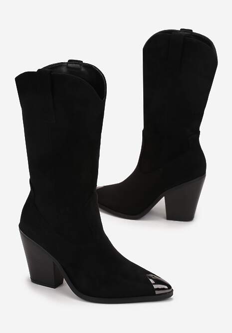 Czarne Botki Fronie