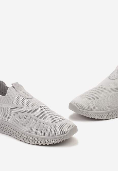 Szare Buty Sportowe ze Skarpetkową Cholewką Pinke