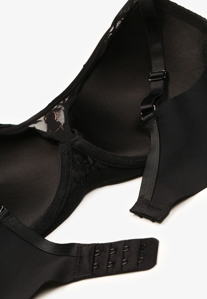 Czarny Koronkowy Biustonosz Push-Up Evantia