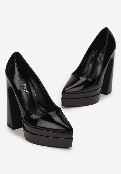 Czarne Czółenka na Wysokim Słupku i Platformie Valme