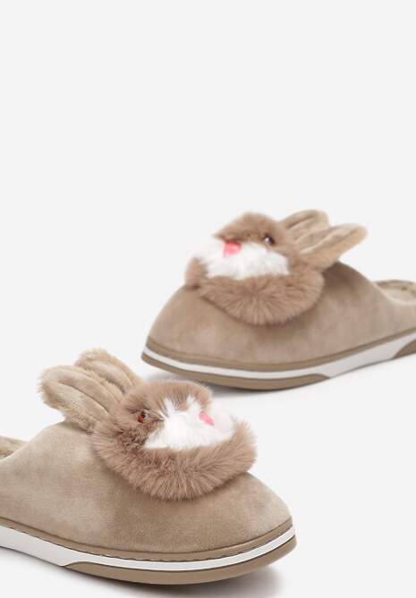 Ciemnobeżowe Kapcie Antinna