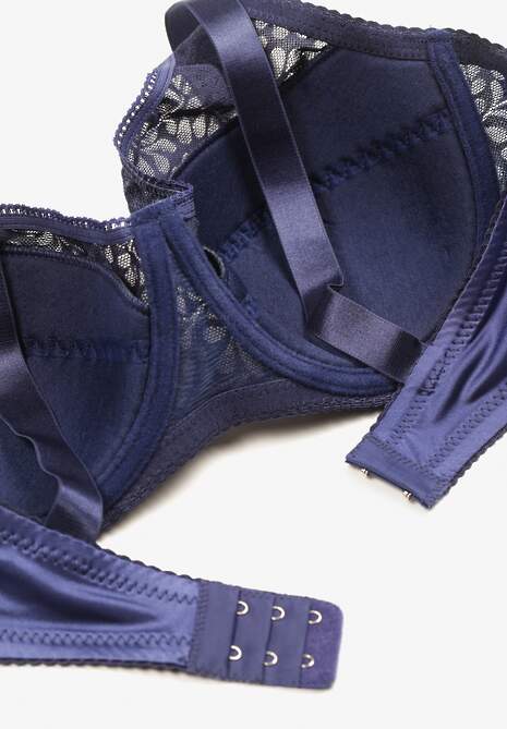 Granatowy Biustonosz Full Cup z Ramiączkami z Regulacją Posofia