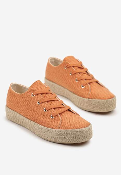 Pomarańczowe Trampki Ozdobione Plecionką Filatera