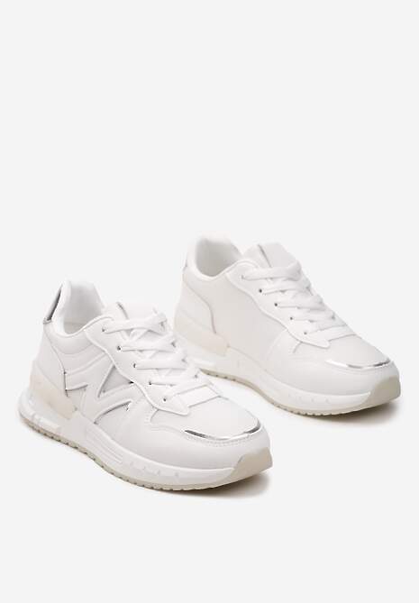 Białe Sneakersy z Klasycznym Sznurowaniem i Wstawkami z Siateczki Veloraa