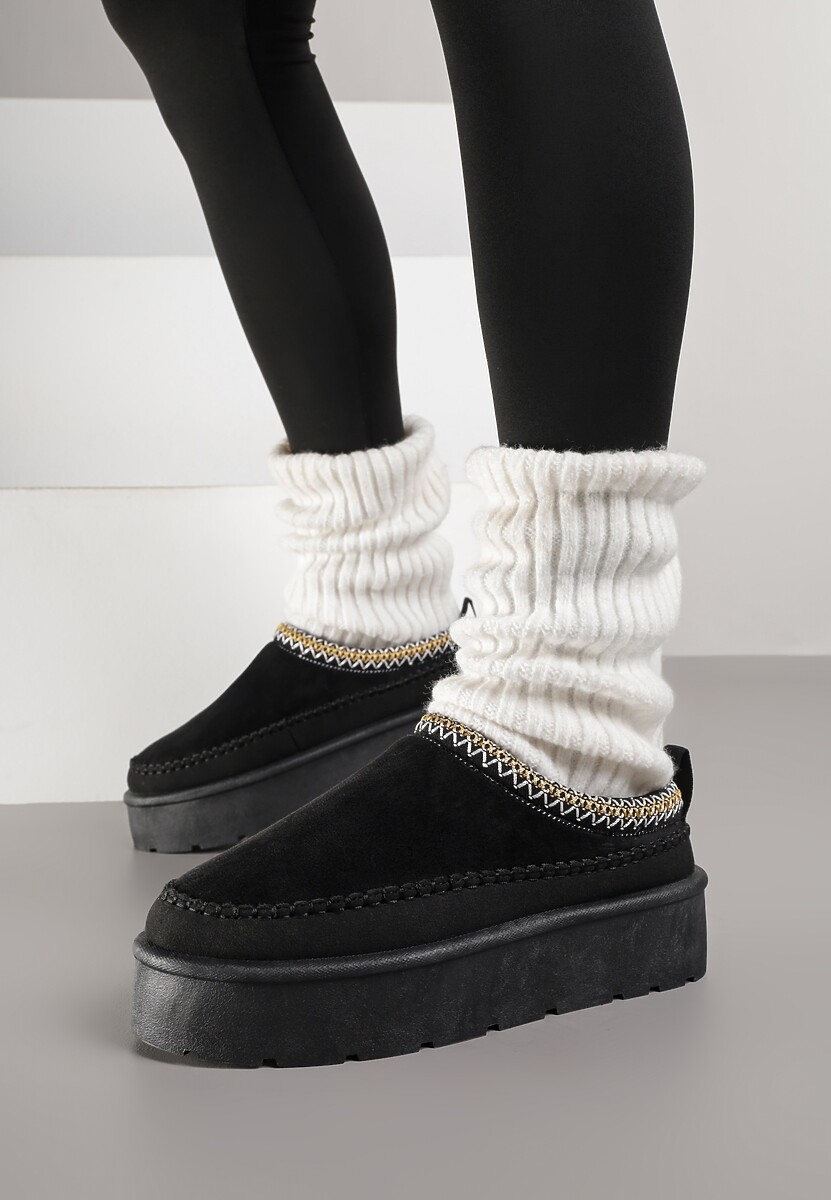 Czarne Śniegowce z Futrzanym Ociepleniem na Platformie Reiandea