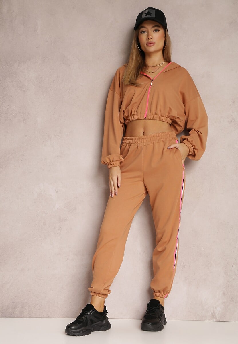 Jasnobrązowy Komplet Dresowy 2-Częściowy Hokoruk
