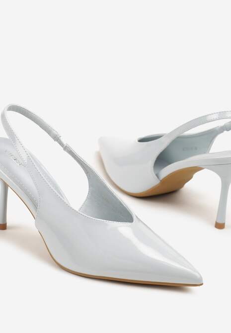 Niebieskie Czółenka Sandały Slingback Vices na Obcasie Typu Szpilka Tilionea