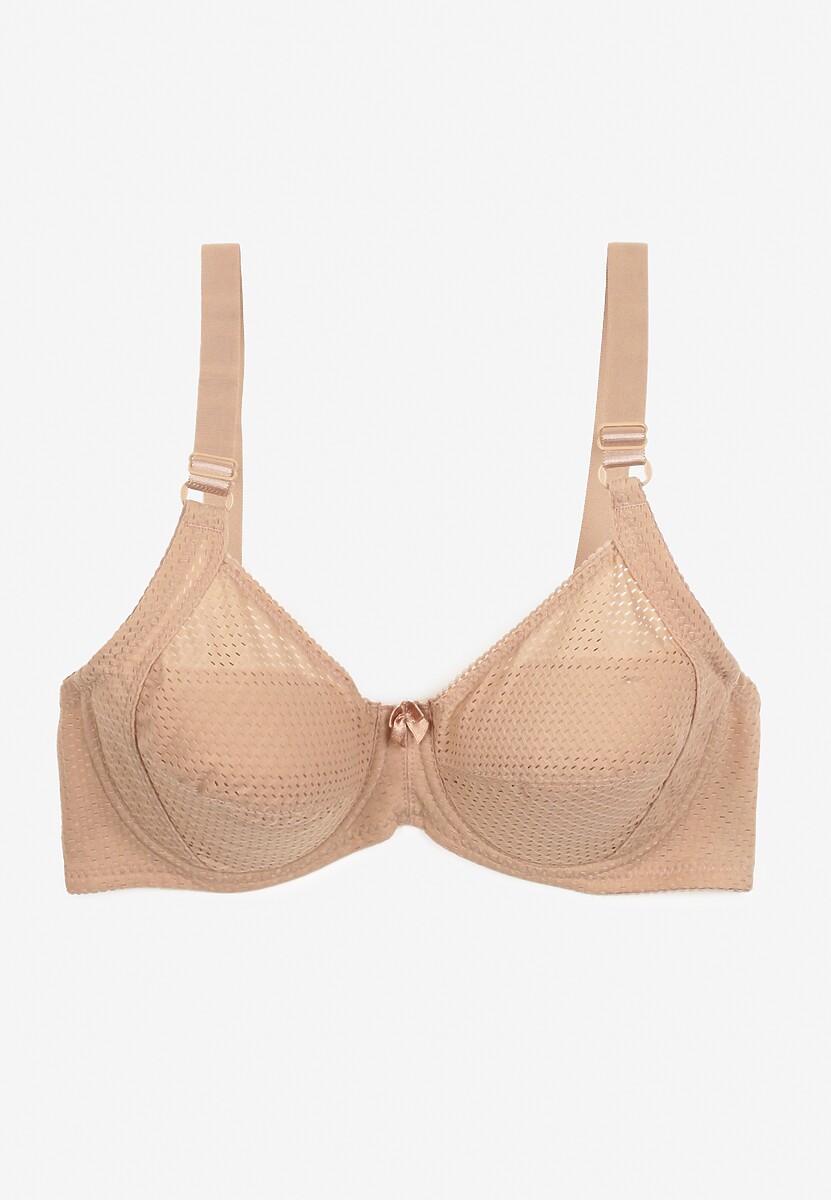 Ciemnobeżowy Biustonosz Full Cup z Regulowanymi Ramiączkami Vikole