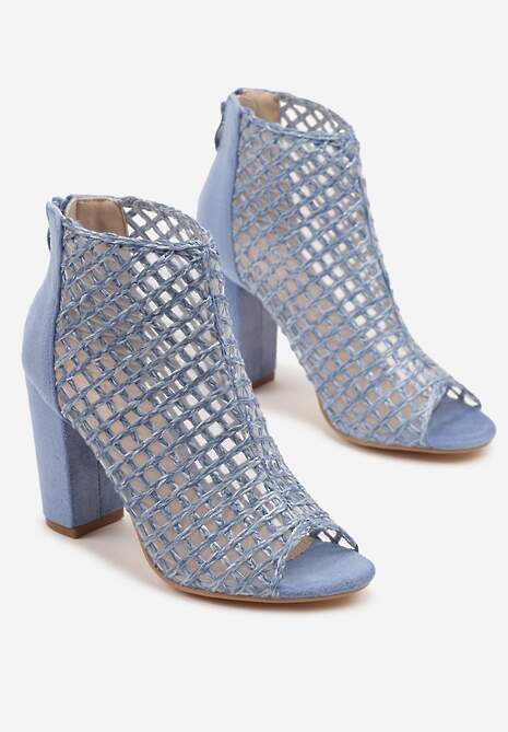 Niebieskie Siateczkowe Botki Vices na Słupku Sovhira