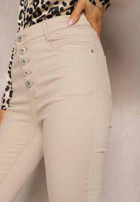 Beżowe Spodnie Skinny Winvienne