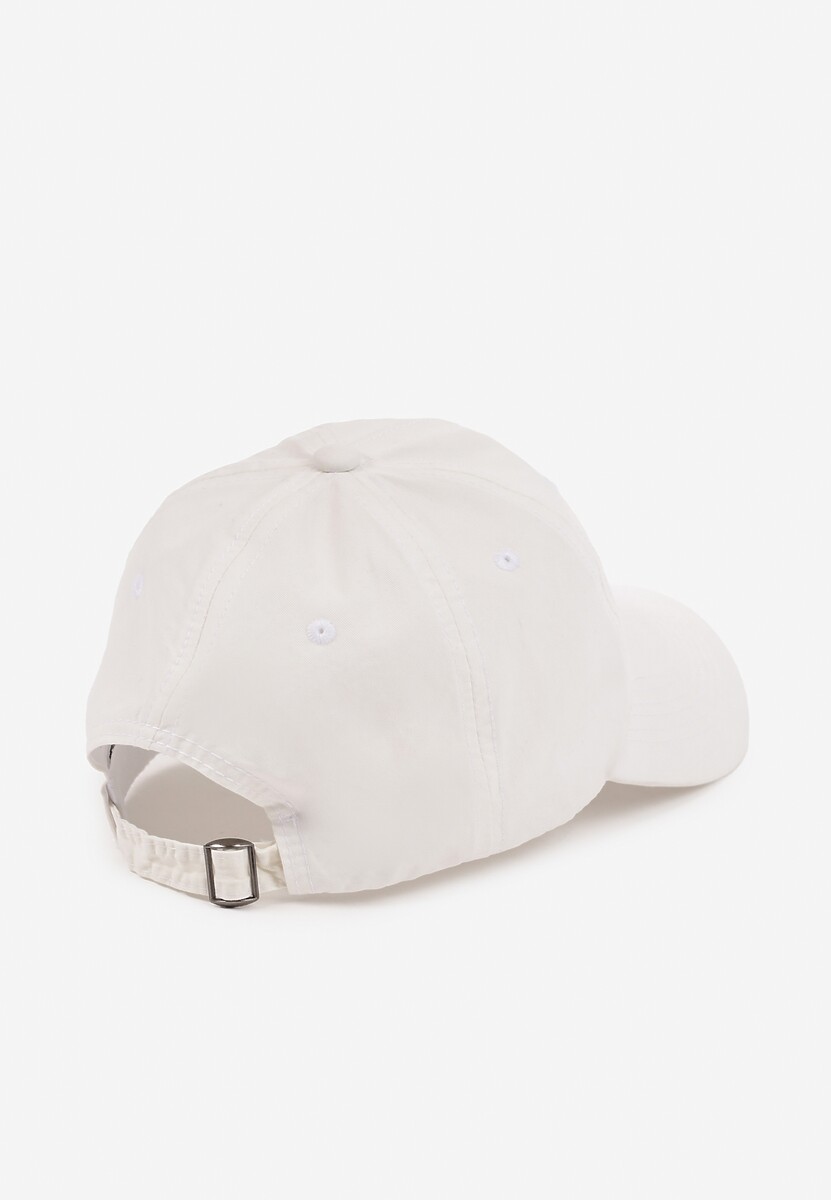 Biała Czapka z Daszkiem w Bawełny Zdobiona Napisem w Stylu Haftu Reioni