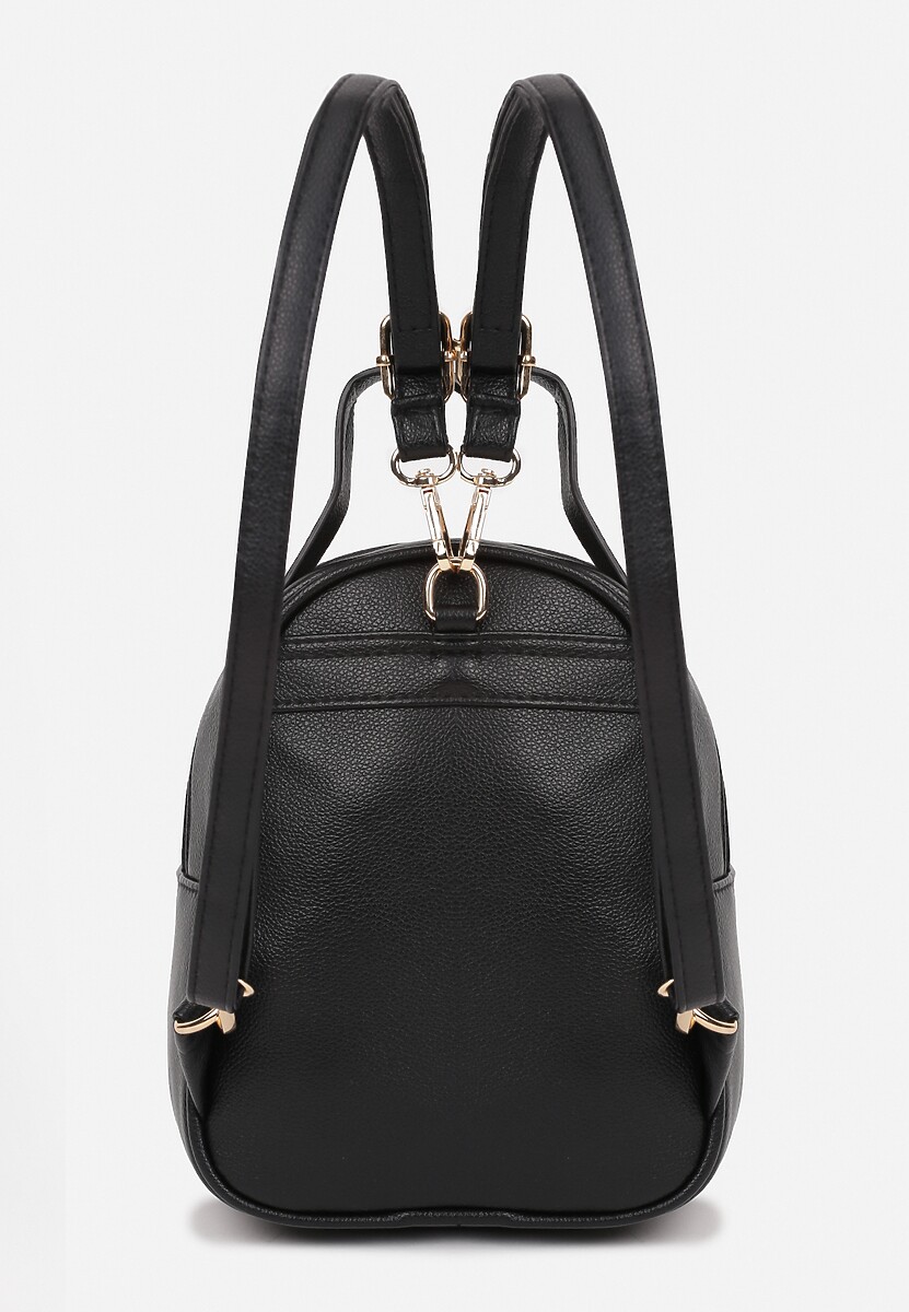 Czarny Plecak Pikowany z Odpinanymi Paskami z Regulacją Zapinany na Suwak Nenatia