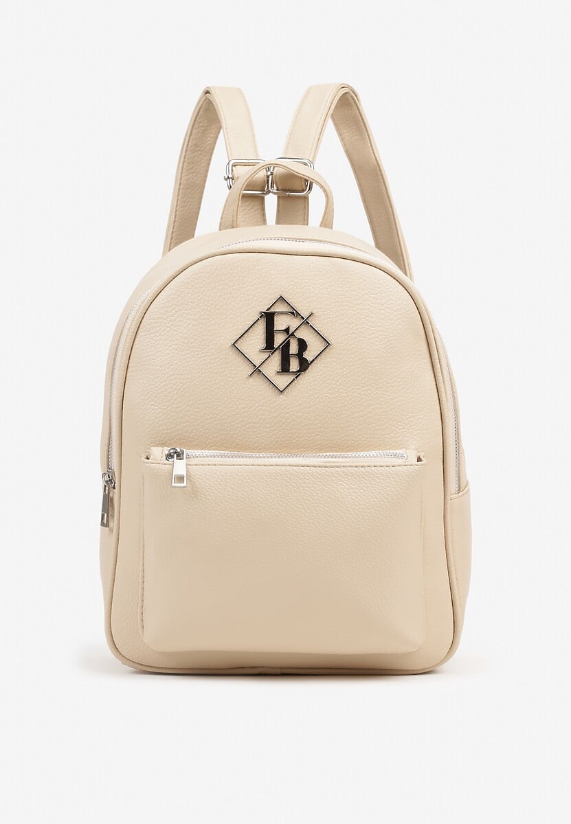 Szary Casualowy Plecak z Metalicznym Zdobieniem Paseniela