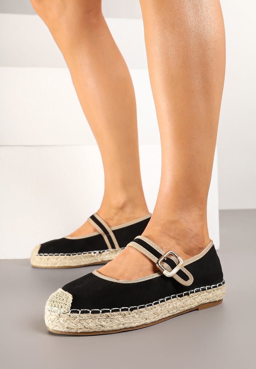 Różowe Espadryle Ozdobione Plecionką i Paskiem Olirane