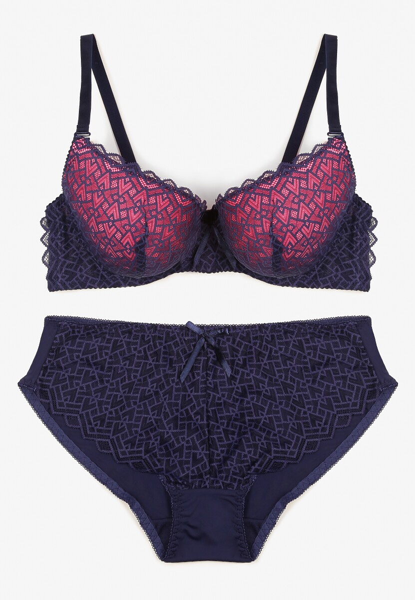 Biały Komplet Bielizny Koronkowej Klasyczny Biustonosz i Figi z Wysokim Stanem Nasellea