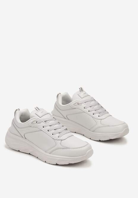 Jasnoszare Casualowe Buty Sportowe Sneakersy na Płaskiej Tłoczonej Podeszwie Velanitta