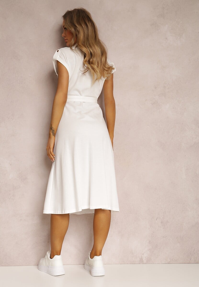 Biała Sukienka Koszulowa Eiditrite