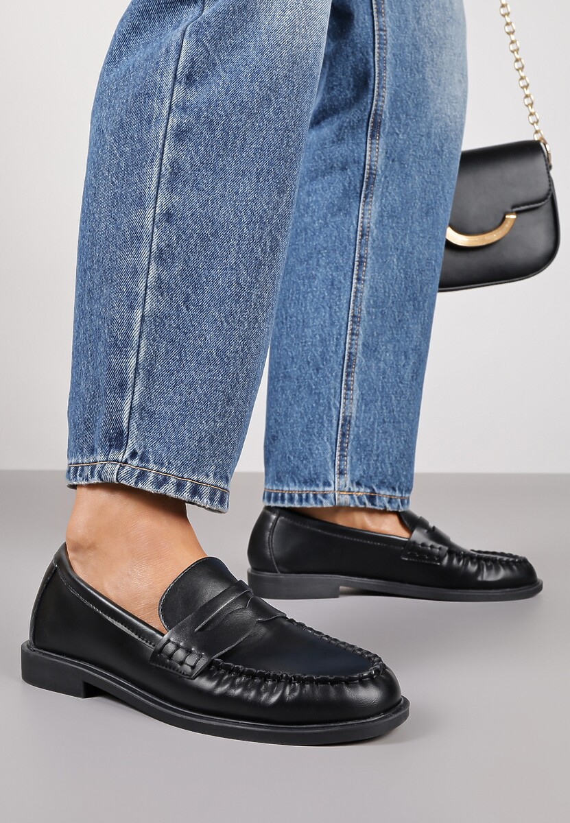 Bordowe Mokasyny Vices z Marszczeniem i Wkładką ze Skóry Naturalnej Mestia