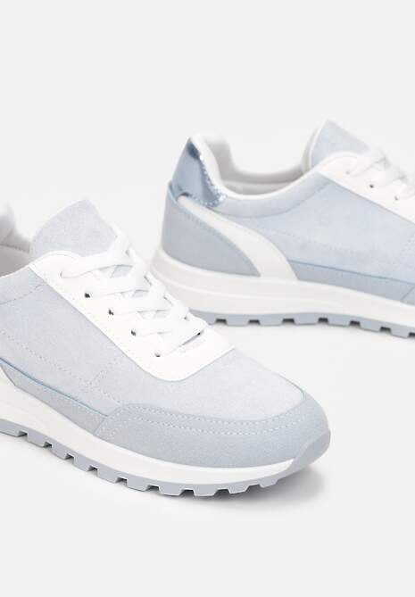 Niebieskie Sznurowane Sneakersy przed Kostkę Kiea