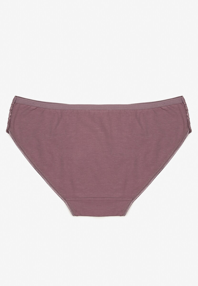 Fioletowe Bawełniane Majtki Figi o Klasycznym Fasonie Venalice