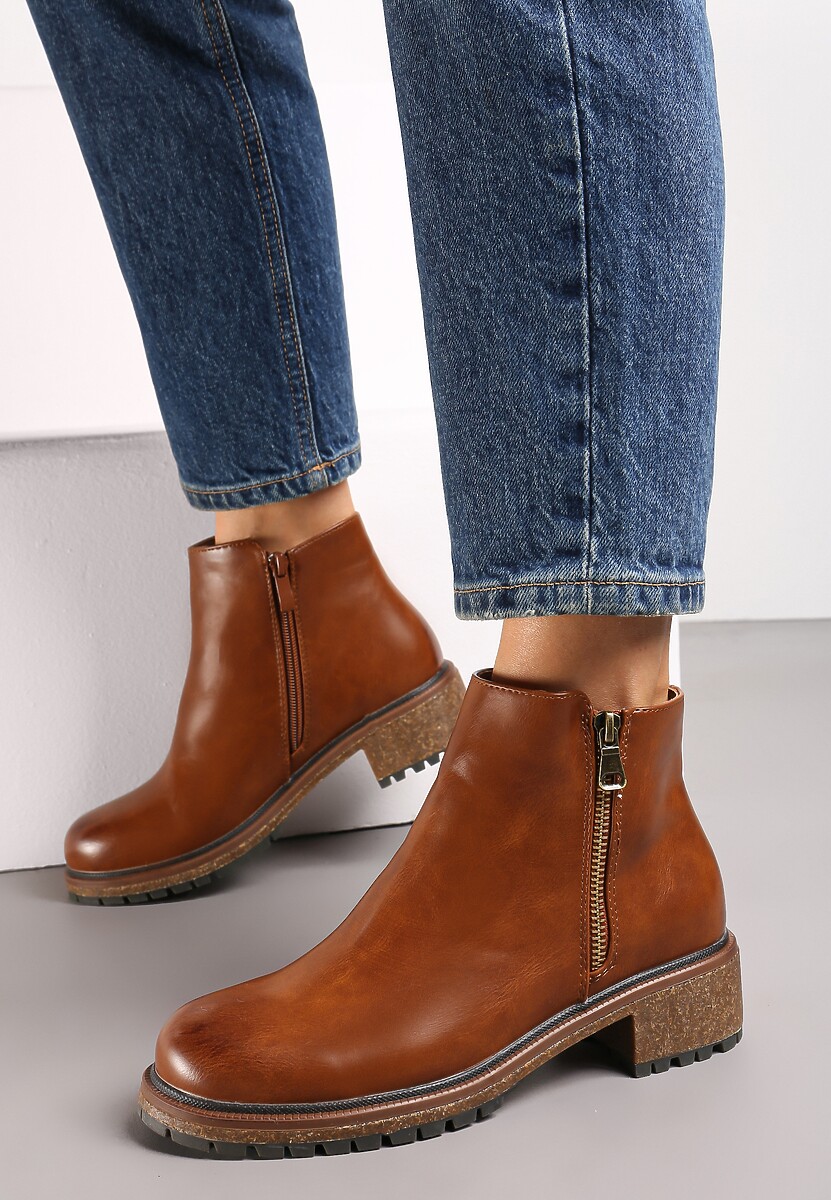 Czarne Botki z Dekoracyjnym Suwakiem Mikacina