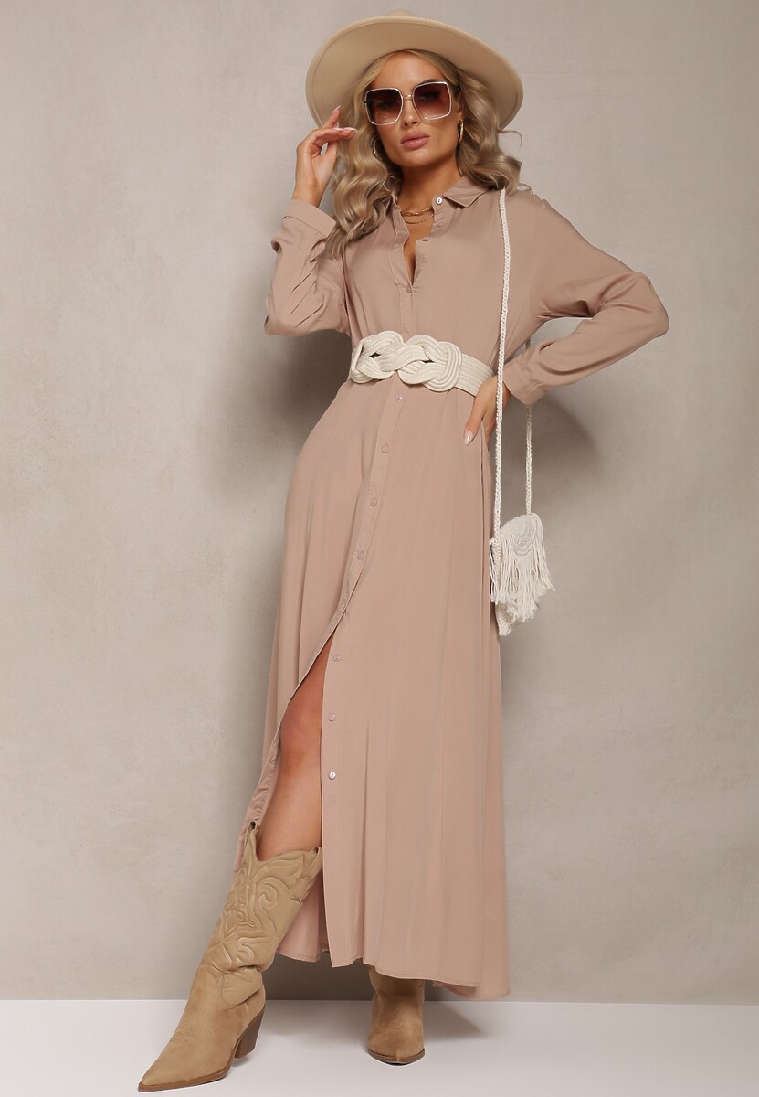 Jasnobeżowa Sukienka Hillcrest