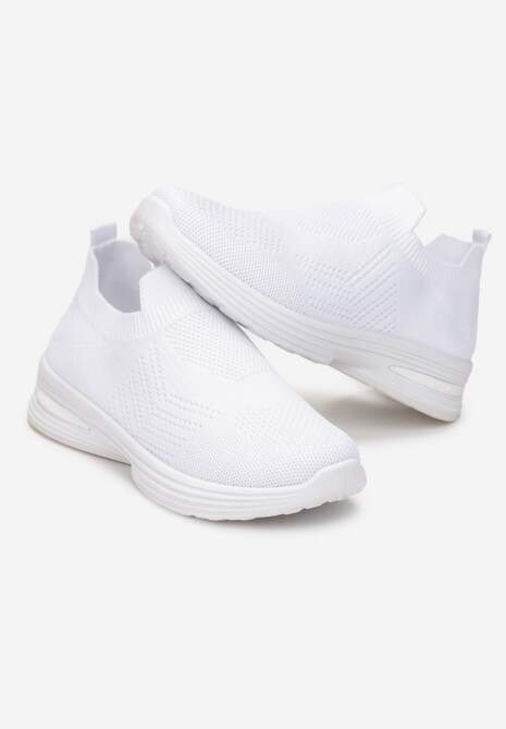 Białe Wsuwane Buty  Sportowe na Płaskiej Podeszwie Sheina