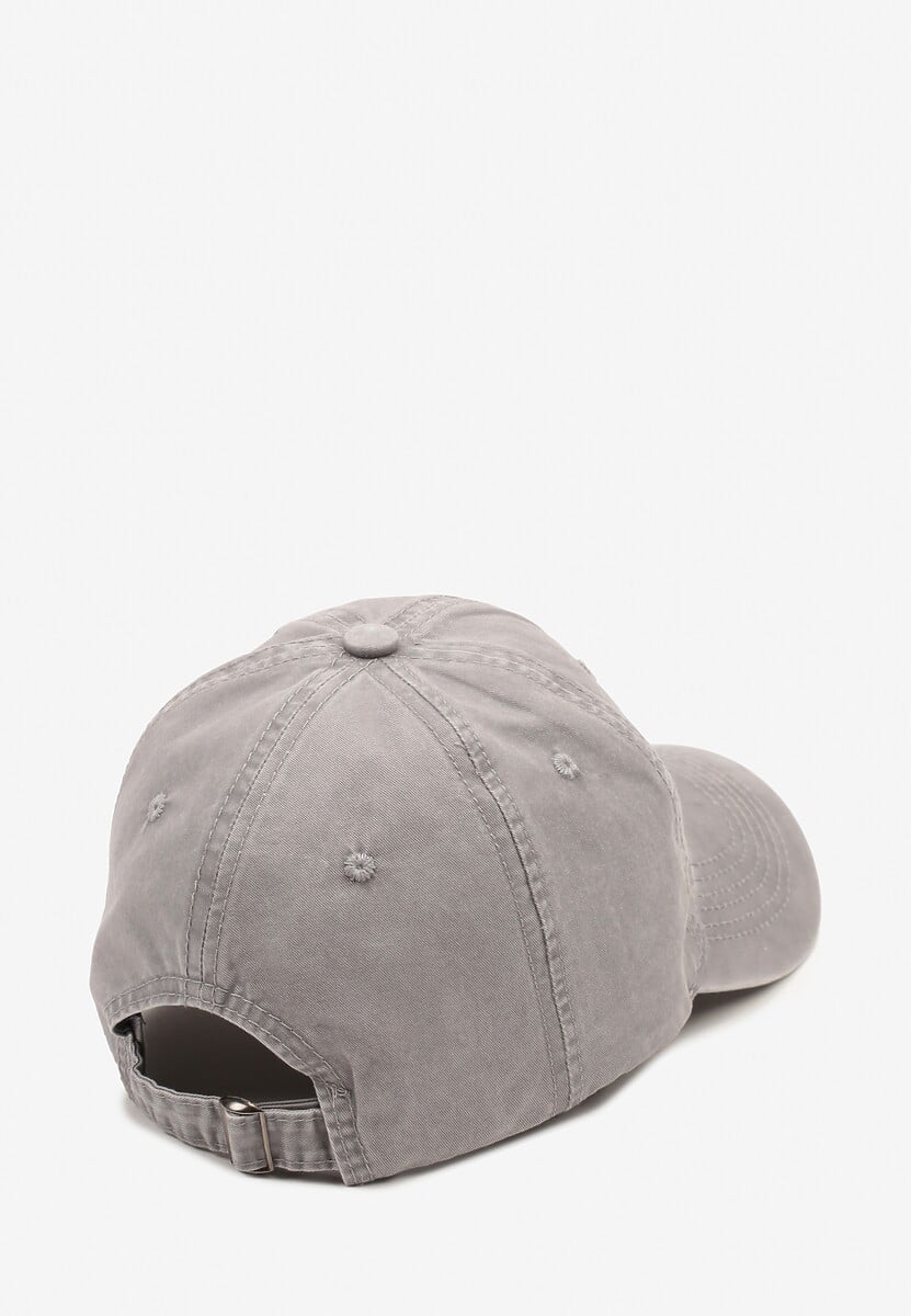 Szara Bawełniana Czapka z Daszkiem Ozdobiona Napisem Vornetta