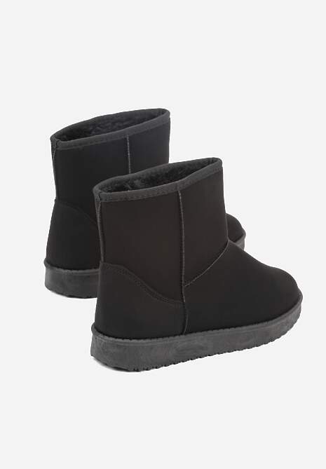 Czarne Śniegowce z Przeszyciami po Bokach Retena