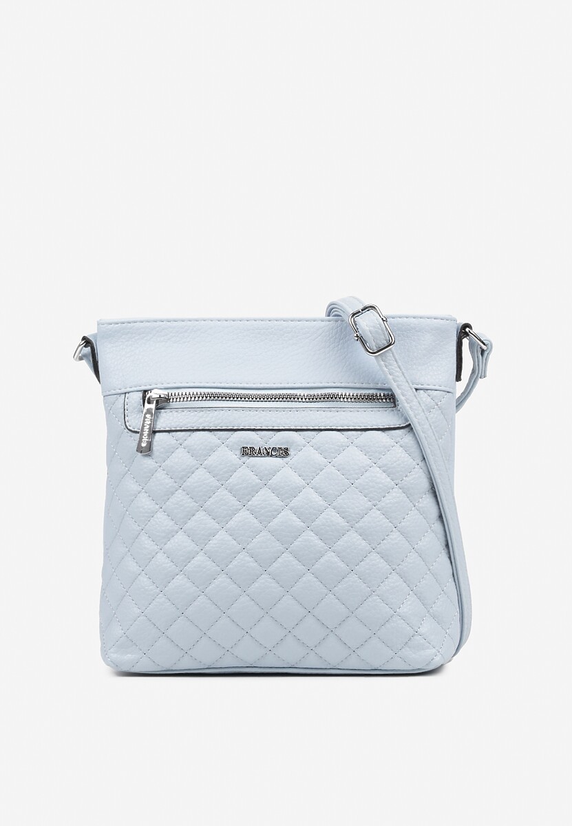 Niebieska Torebka Typu Listonoszka Zdobiona Pikowanymi Przeszyciami Silivena