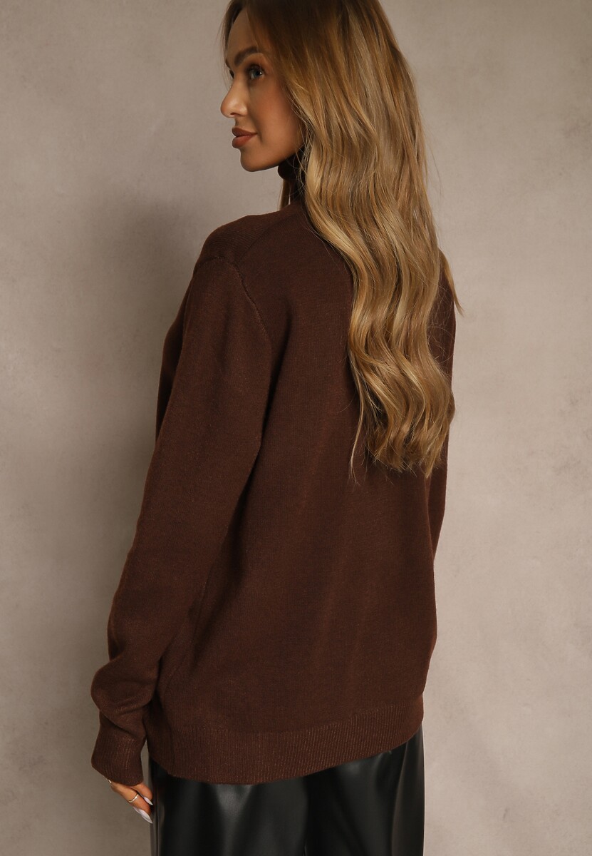 Brązowy Casualowy Golf z Bawełną i Wełną Reillisa