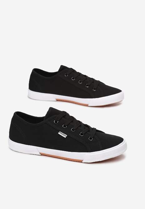 Czarne Tenisówki Zdobione Przeszyciami Rhaerose