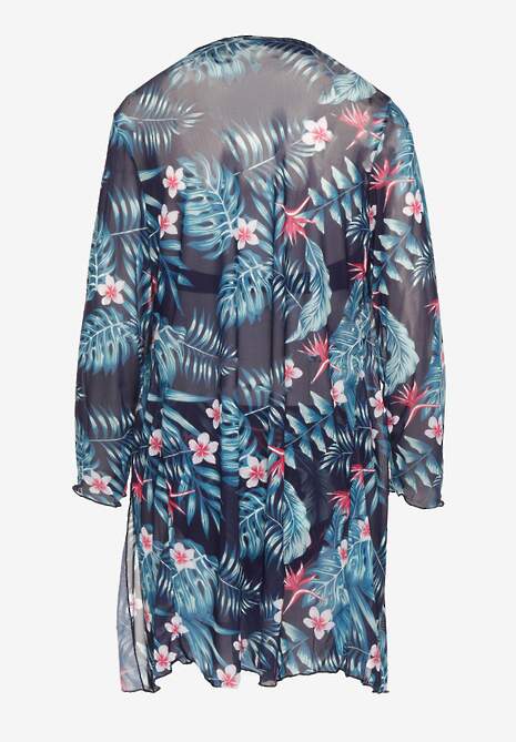 Granatowe Bikini Biustonosz z Wiązaniem i Figi z Dodatkową Siateczkową Narzutką Zarionea