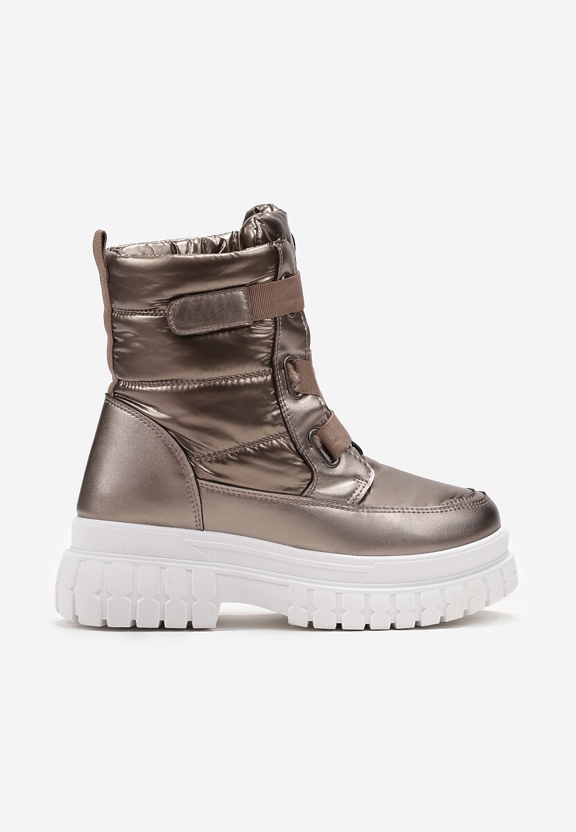 Brązowe Śniegowce na Grubej Podeszwie Kereza