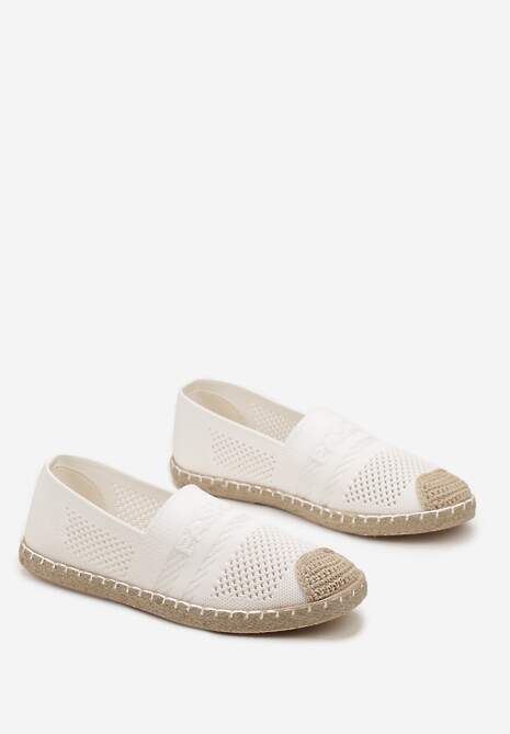 Białe Espadryle z Plecioną Cholewką przed Kostkę Mokosa