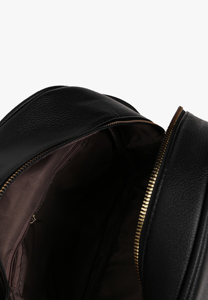 Czarny Plecak z Ozdobnym Pikowaniem na Szelkach Verrilla