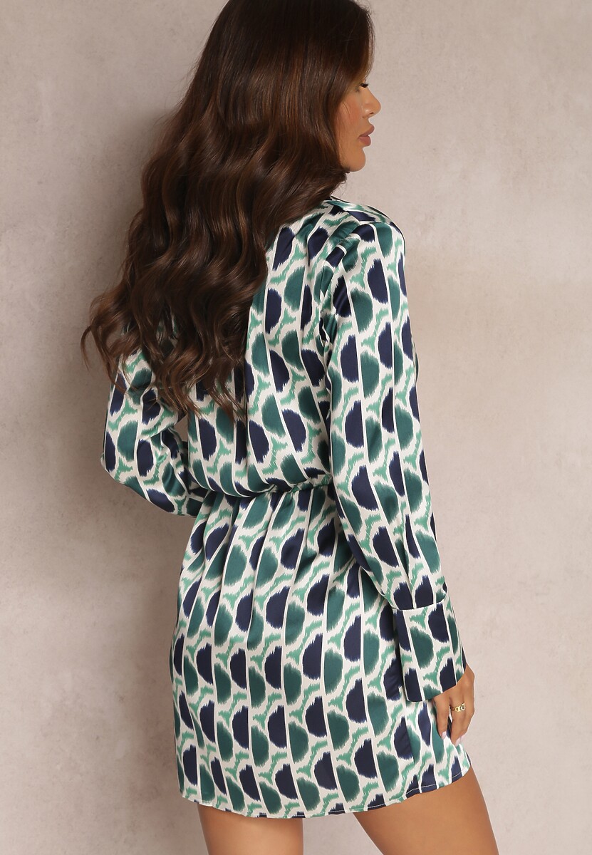 Zielona Sukienka z Gumką w Pasie Kanne