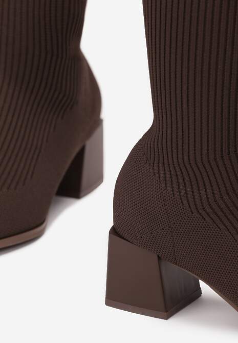 Brązowe Kozaki z Elastyczną Cholewką Timerine