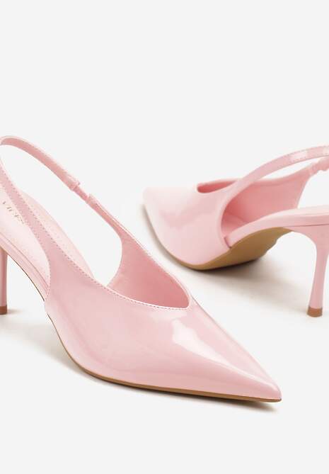 Różowe Czółenka Sandały Slingback Vices na Obcasie Typu Szpilka Tilionea