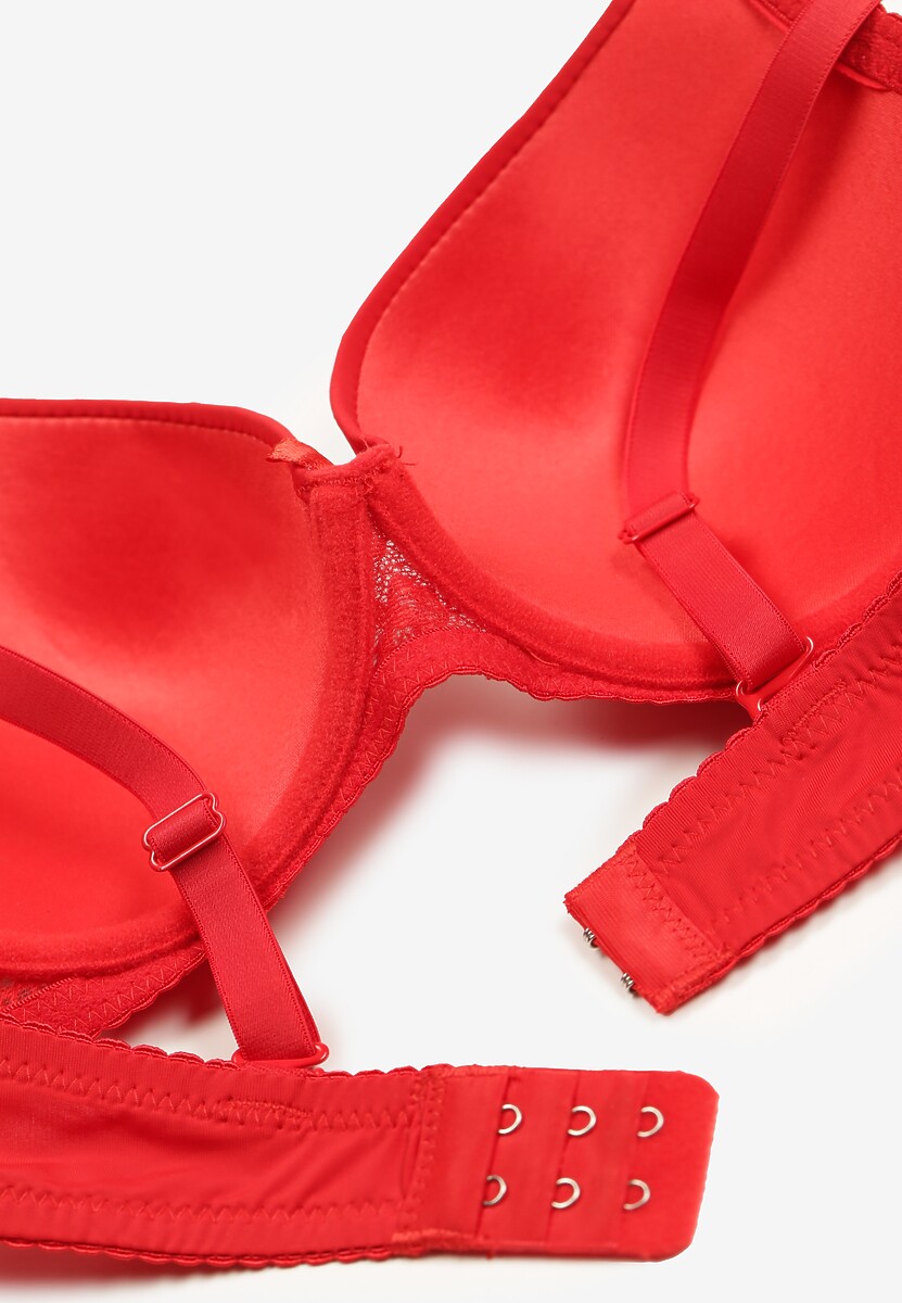 Czerwony Biustonosz Koronkowy Full Cup Kristelle