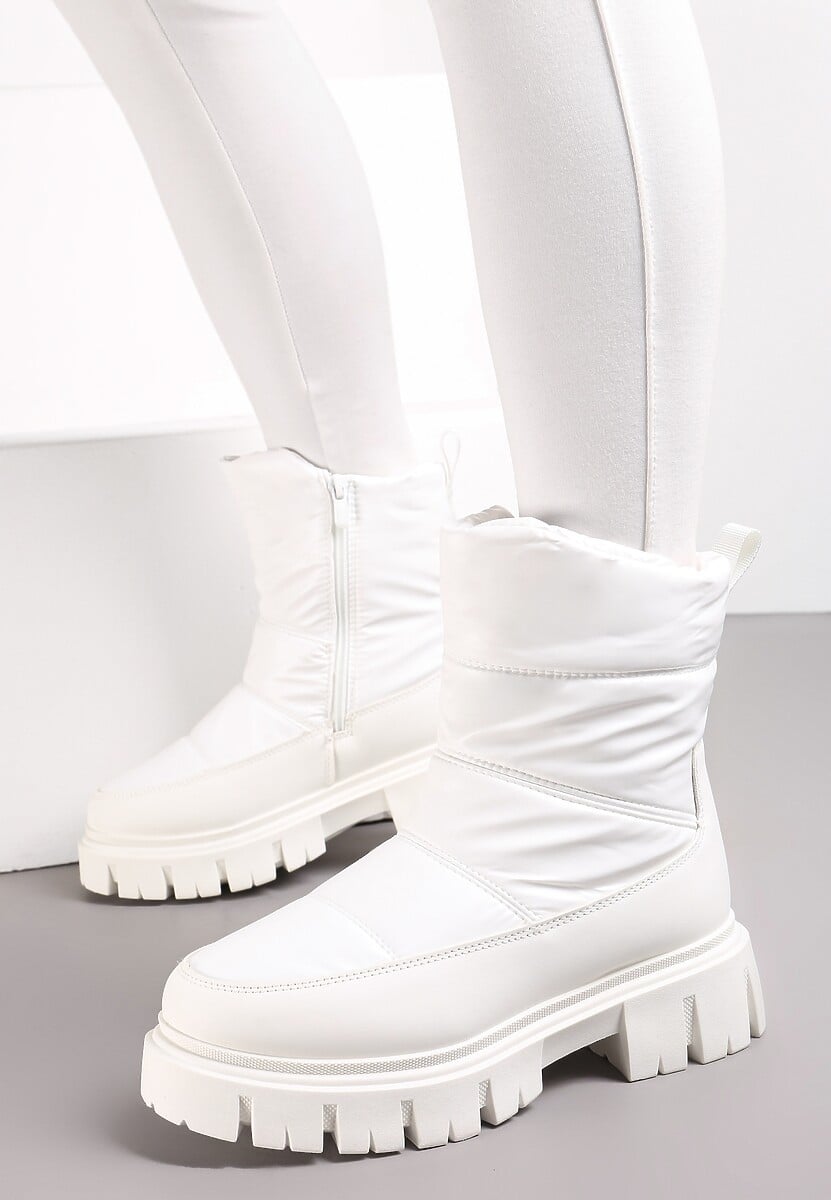 Czarne Śniegowce za Kostkę z Pikowaniem i Niską Platformą Laugas