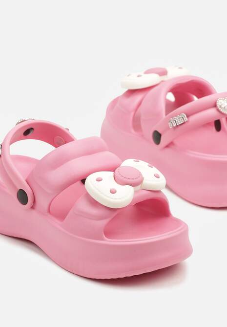 Różowe Piankowe Klapki z Ozdobnymi Aplikacjami i Paskiem na Piętę Arvisan