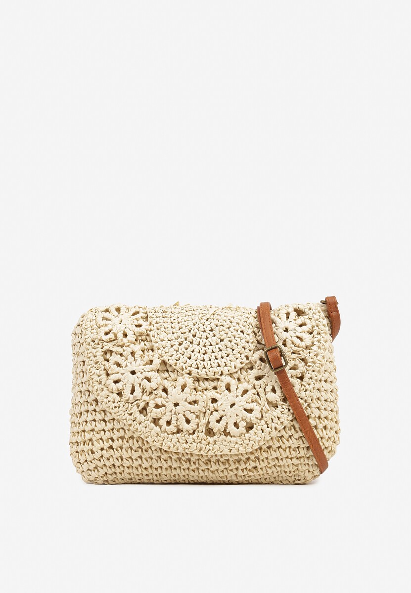 Beżowa Pleciona Torebka na Ramię Galuriela